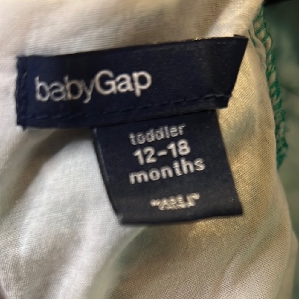 BabyGap Toddler Dress with Green and White Pattern - Picture 2 of 3